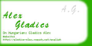 alex gladics business card